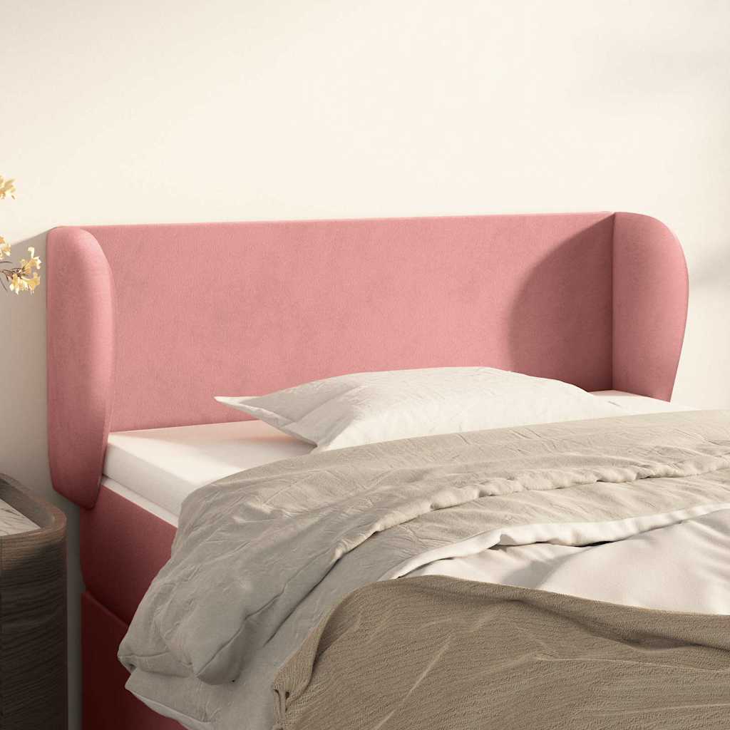 Testiera ad Orecchio Rosa 103x23x78/88 cm in Velluto | homemem39