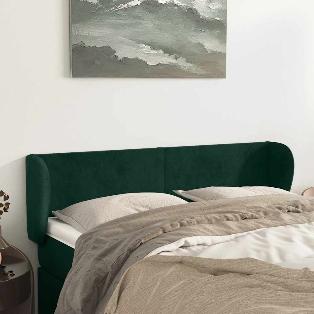 Testiera ad Orecchio Verde Scuro 147x23x78/88 cm in Velluto | homemem39