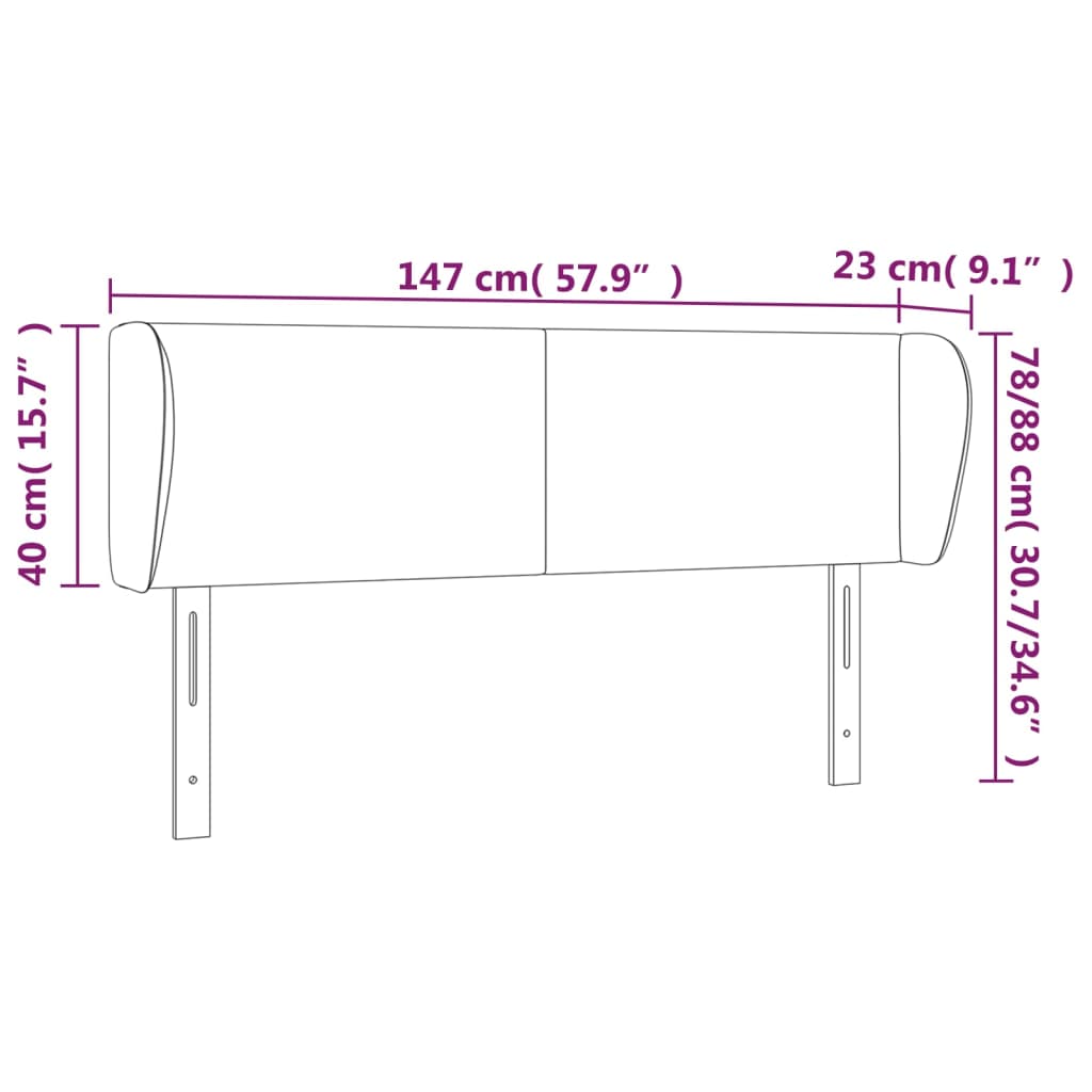 Testiera ad Orecchio Rosa 147x23x78/88 cm in Velluto | homemem39