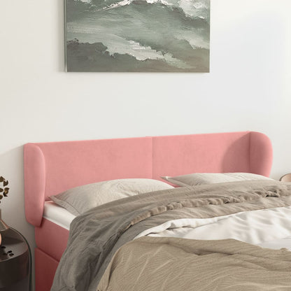 Testiera ad Orecchio Rosa 147x23x78/88 cm in Velluto | homemem39