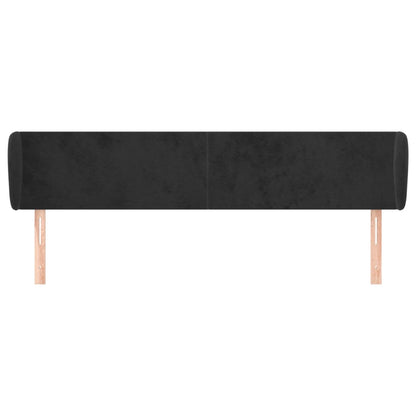 Testiera ad Orecchio Nera 163x23x78/88 cm in Velluto | homemem39