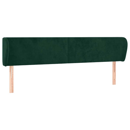Testiera ad Orecchio Verde Scuro 163x23x78/88 cm in Velluto