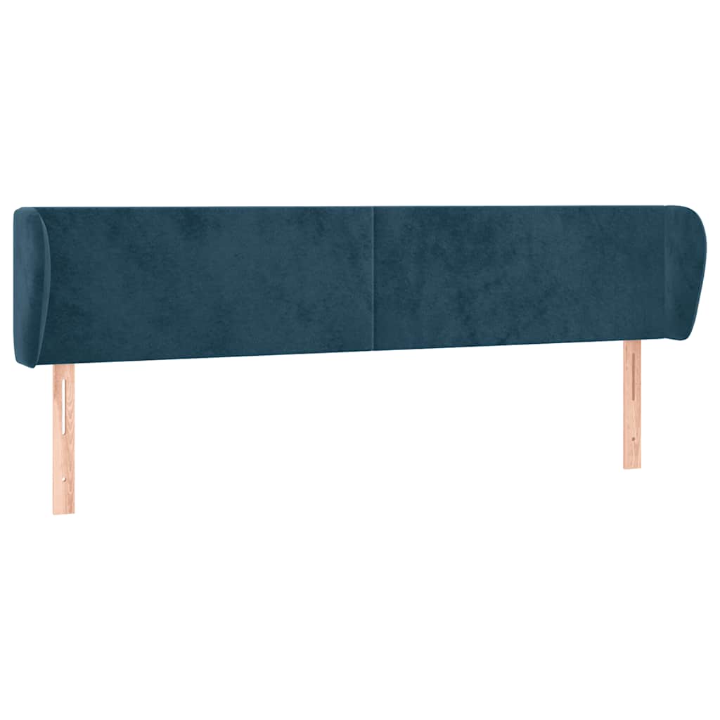 Testiera ad Orecchio Blu Scuro 163x23x78/88 cm in Velluto