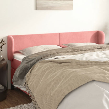 Testiera ad Orecchio Rosa 163x23x78/88 cm in Velluto | homemem39