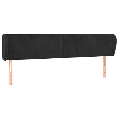 Testiera ad Orecchio Nera 183x23x78/88 cm in Velluto - homemem39