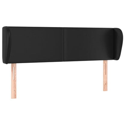 Testiera ad Orecchio Nera 147x23x78/88 cm in Similpelle | homemem39