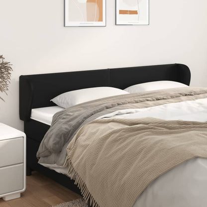 Testiera ad Orecchio Nera 163x23x78/88 cm in Similpelle | homemem39