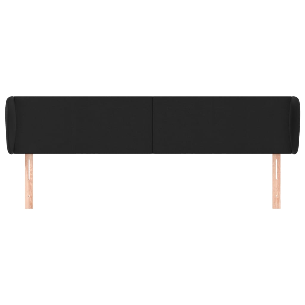 Testiera ad Orecchio Nera 183x23x78/88 cm in Similpelle | homemem39