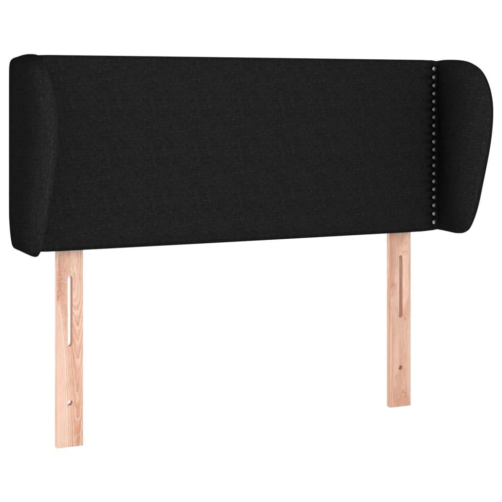 Testiera ad Orecchio Nera 93x23x78/88 cm in Tessuto - homemem39