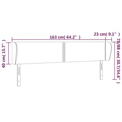 Testiera ad Orecchio Grigio Scuro 163x23x78/88 cm in Tessuto