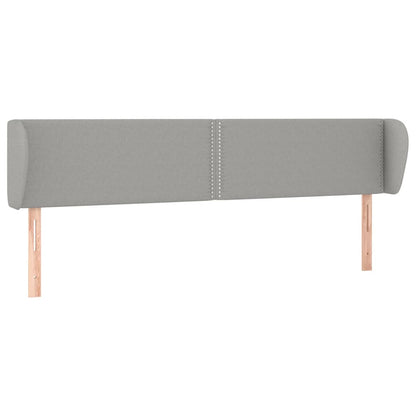 Testiera ad Orecchio Grigio Chiaro 203x23x78/88 cm in Tessuto | homemem39