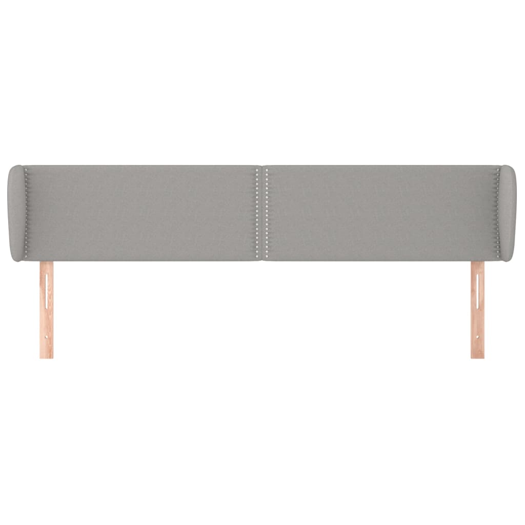 Testiera ad Orecchio Grigio Chiaro 203x23x78/88 cm in Tessuto | homemem39