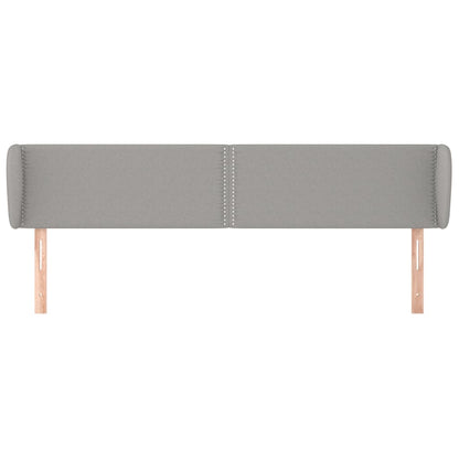 Testiera ad Orecchio Grigio Chiaro 203x23x78/88 cm in Tessuto | homemem39