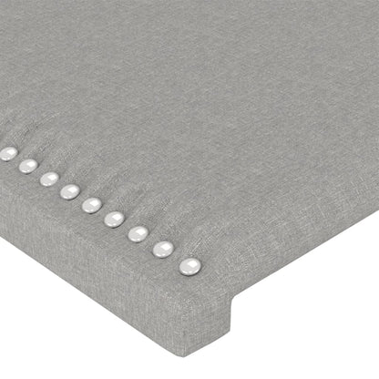 Testiera ad Orecchio Grigio Chiaro 203x23x78/88 cm in Tessuto | homemem39