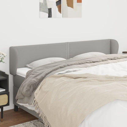 Testiera ad Orecchio Grigio Chiaro 203x23x78/88 cm in Tessuto | homemem39