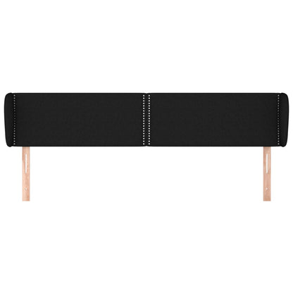 Testiera ad Orecchio Nera 203x23x78/88 cm in Tessuto | homemem39