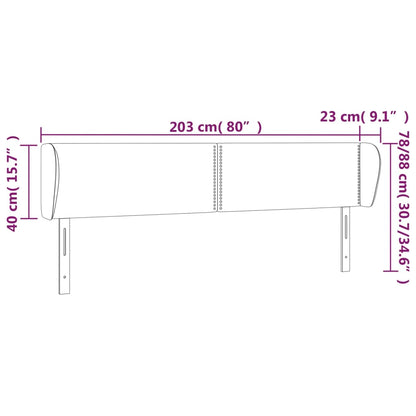 Testiera ad Orecchio Nera 203x23x78/88 cm in Tessuto | homemem39
