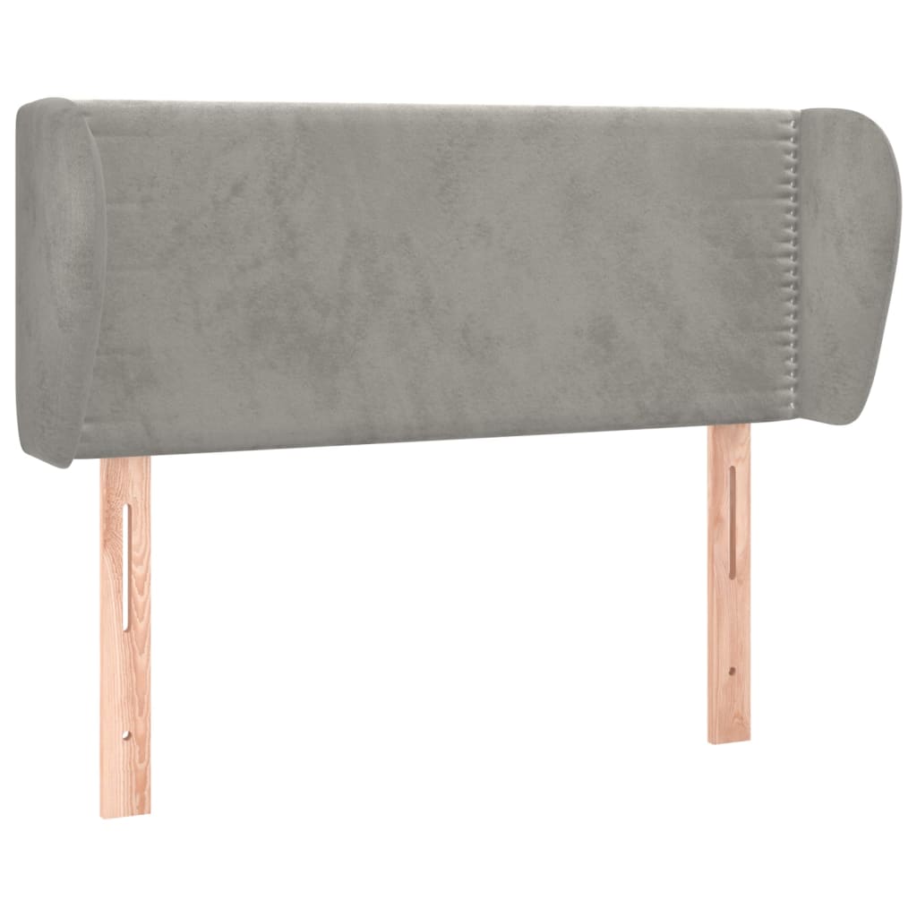 Testiera ad Orecchio Grigio Chiaro 83x23x78/88 cm in Velluto | homemem39