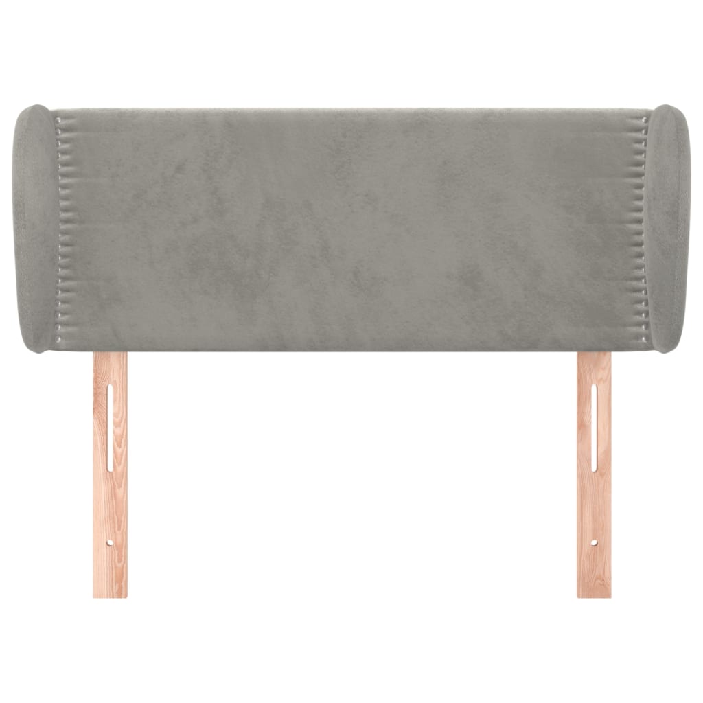 Testiera ad Orecchio Grigio Chiaro 83x23x78/88 cm in Velluto | homemem39