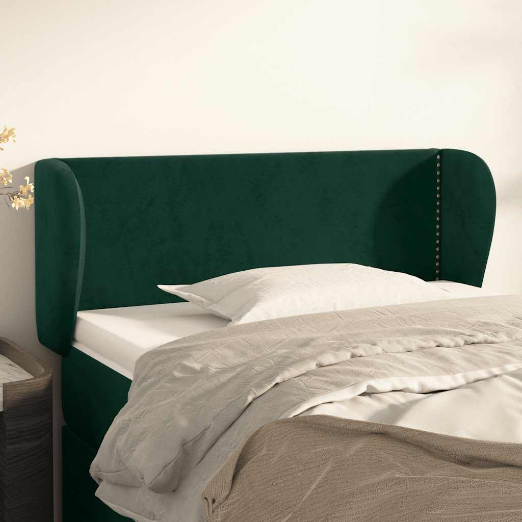 Testiera ad Orecchio Verde Scuro 83x23x78/88 cm in Velluto