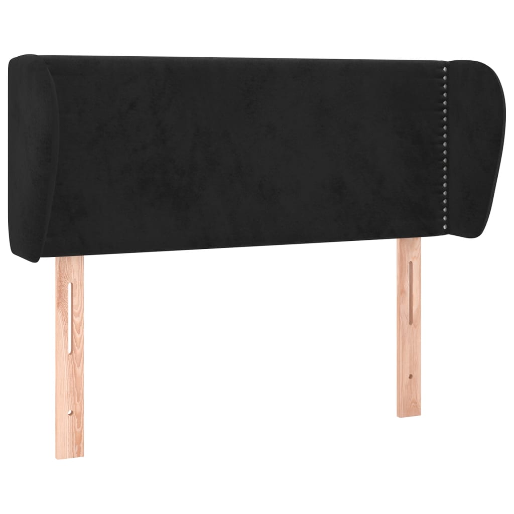 Testiera ad Orecchio Nera 93x23x78/88 cm in Velluto | homemem39