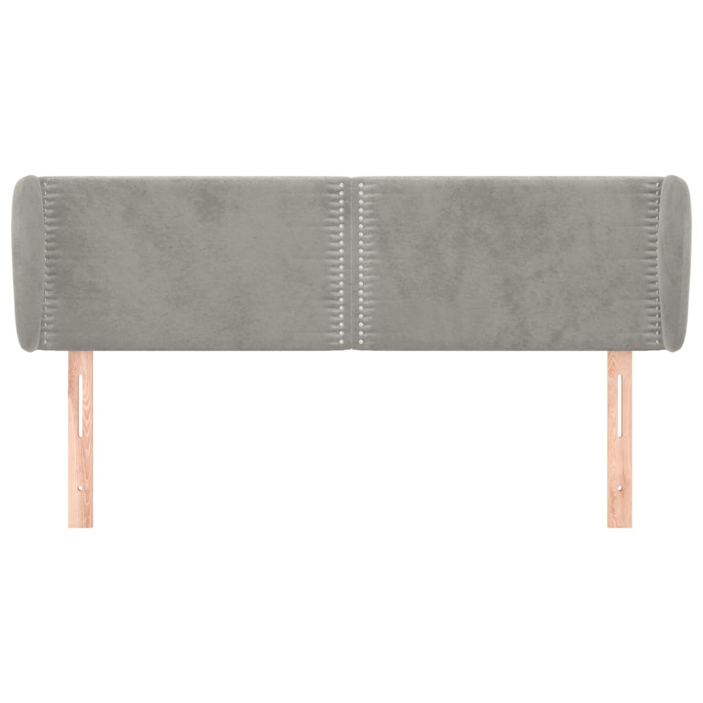 Testiera ad Orecchio Grigio Chiaro 147x23x78/88 cm in Velluto - homemem39