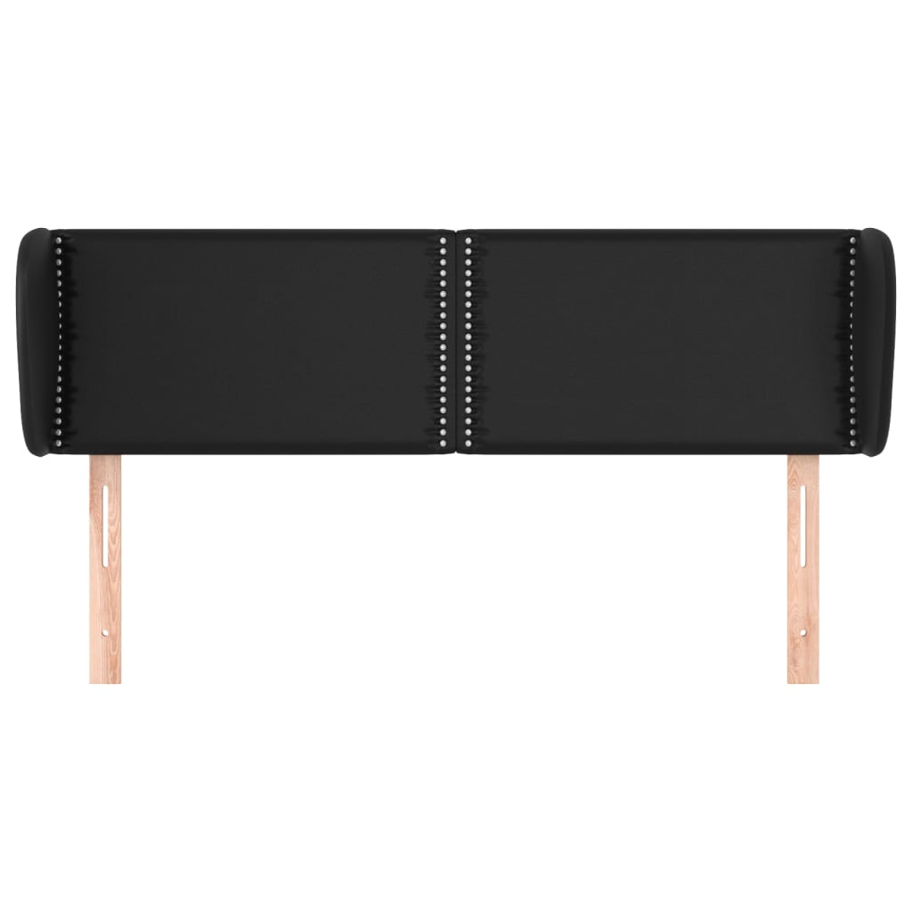 Testiera ad Orecchio Nera 147x23x78/88 cm in Similpelle - homemem39