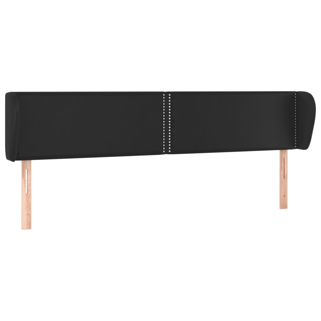 Testiera ad Orecchio Nera 183x23x78/88 cm in Similpelle | homemem39