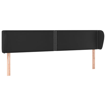 Testiera ad Orecchio Nera 183x23x78/88 cm in Similpelle | homemem39