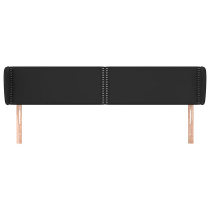 Testiera ad Orecchio Nera 183x23x78/88 cm in Similpelle | homemem39