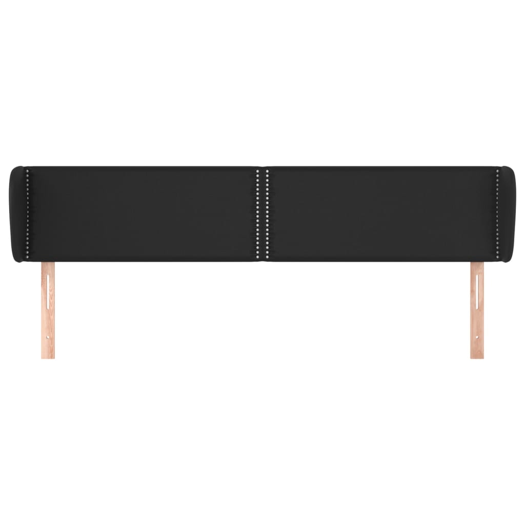 Testiera ad Orecchio Nera 203x23x78/88 cm in Similpelle - homemem39