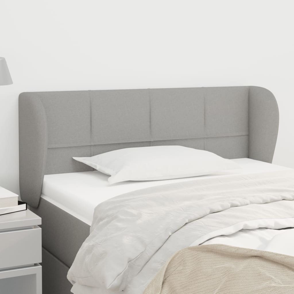 Testiera ad Orecchio Grigio Chiaro 83x23x78/88 cm in Tessuto | homemem39
