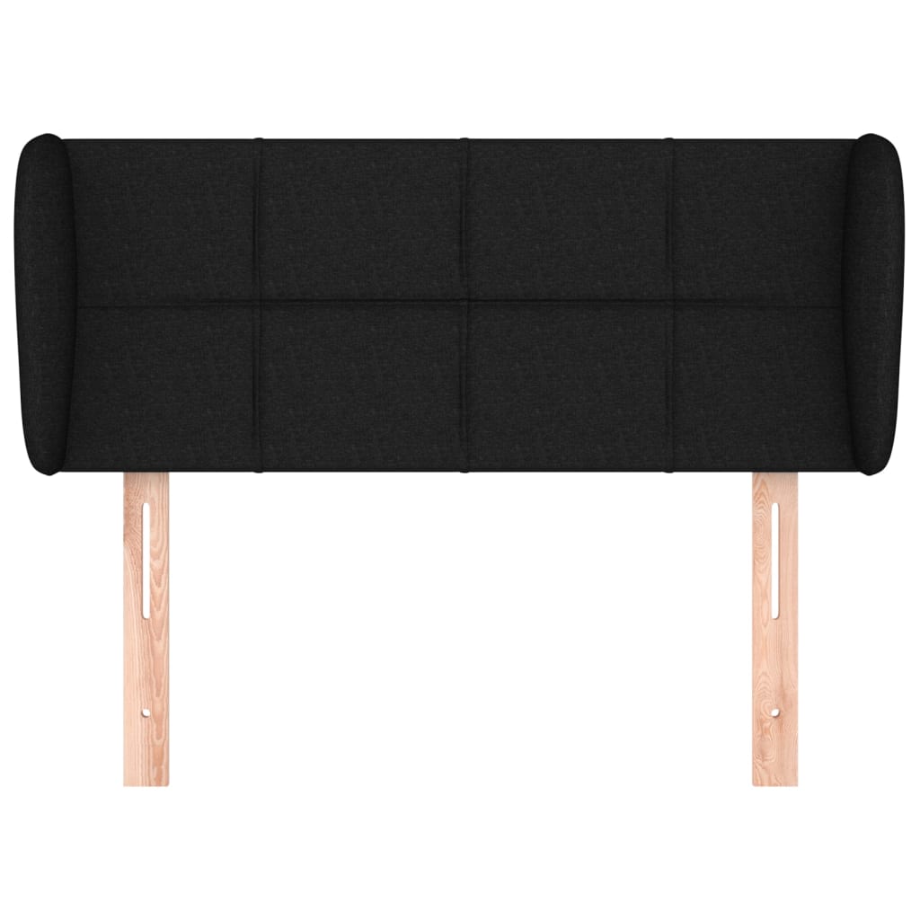 Testiera ad Orecchio Nera 83 x 23 x 78/88 cm in Tessuto