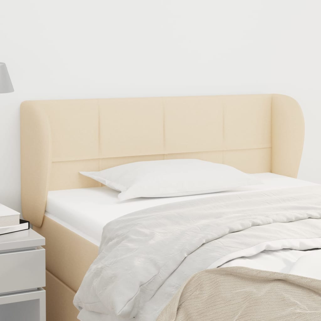 Testiera ad Orecchio Crema 83 x 23 x 78/88 cm in Tessuto - homemem39