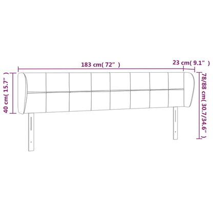 Testiera ad Orecchio Nera 183x23x78/88 cm in Tessuto - homemem39