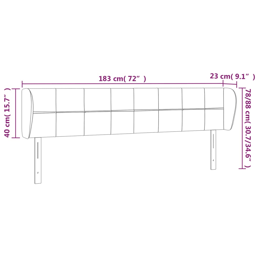Testiera ad Orecchio Blu 183x23x78/88 cm in Tessuto | homemem39