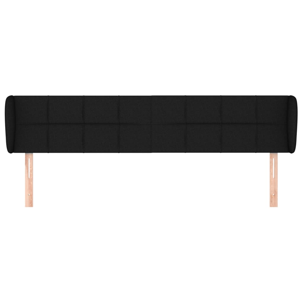 Testiera ad Orecchio Nera 203x23x78/88 cm in Tessuto | homemem39