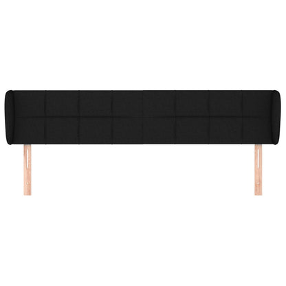 Testiera ad Orecchio Nera 203x23x78/88 cm in Tessuto | homemem39