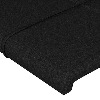 Testiera ad Orecchio Nera 203x23x78/88 cm in Tessuto | homemem39