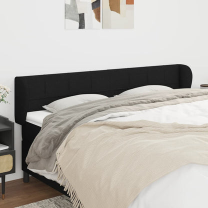 Testiera ad Orecchio Nera 203x23x78/88 cm in Tessuto | homemem39