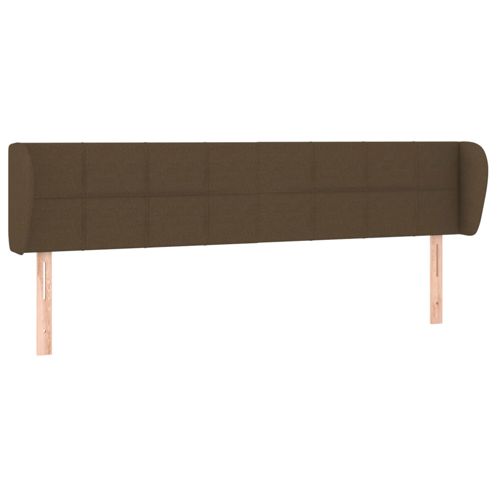 Testiera ad Orecchio Marrone Scuro 203x23x78/88 cm in Tessuto | homemem39