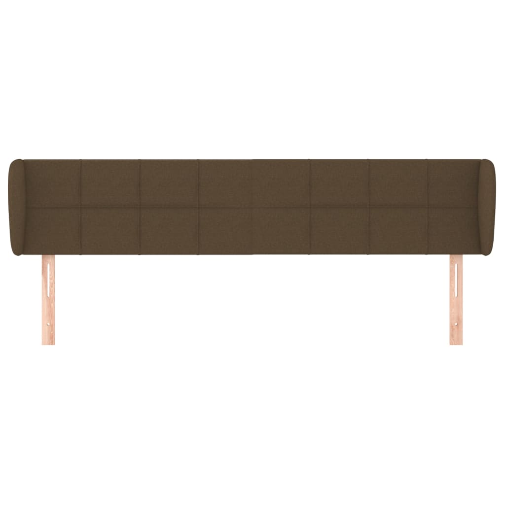 Testiera ad Orecchio Marrone Scuro 203x23x78/88 cm in Tessuto | homemem39