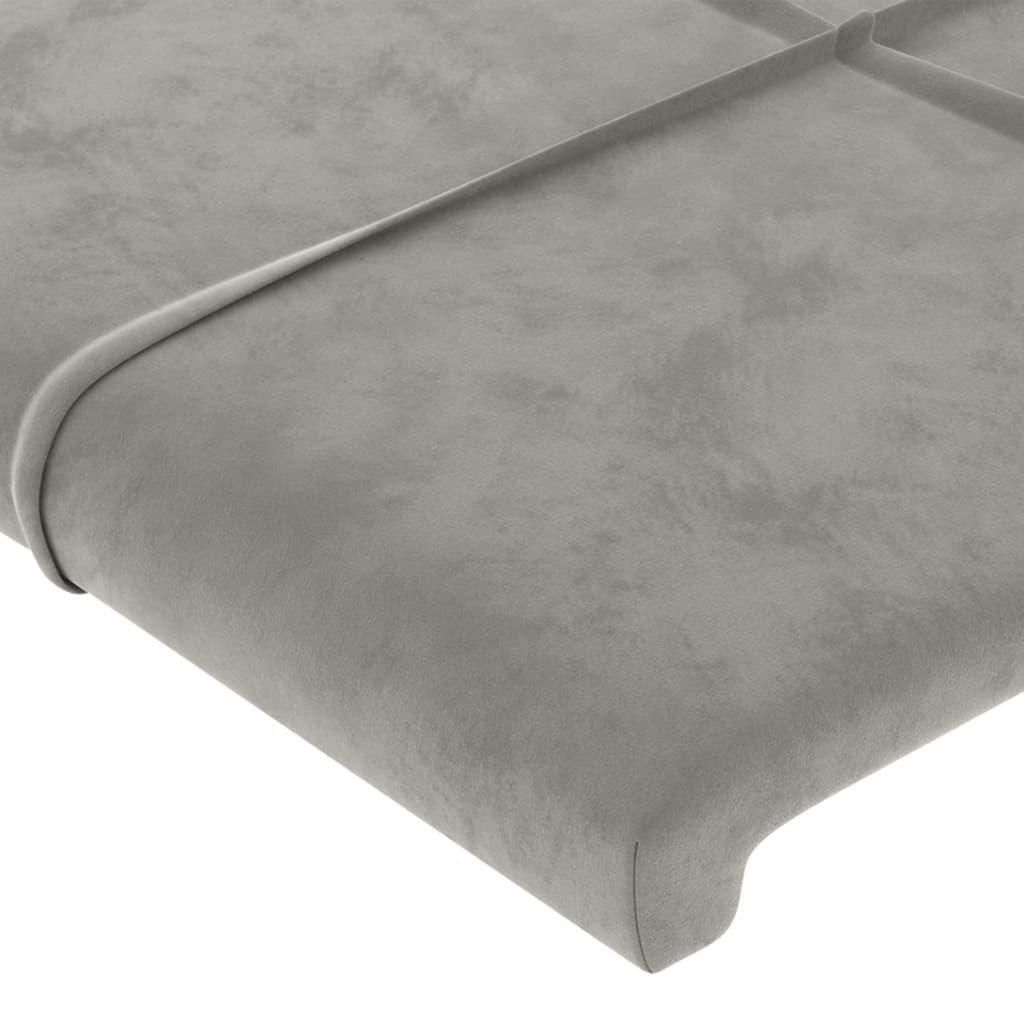 Testiera ad Orecchio Grigio Chiaro 103x23x78/88 cm in Velluto - homemem39