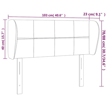 Testiera ad Orecchio Nera 103x23x78/88 cm in Velluto | homemem39