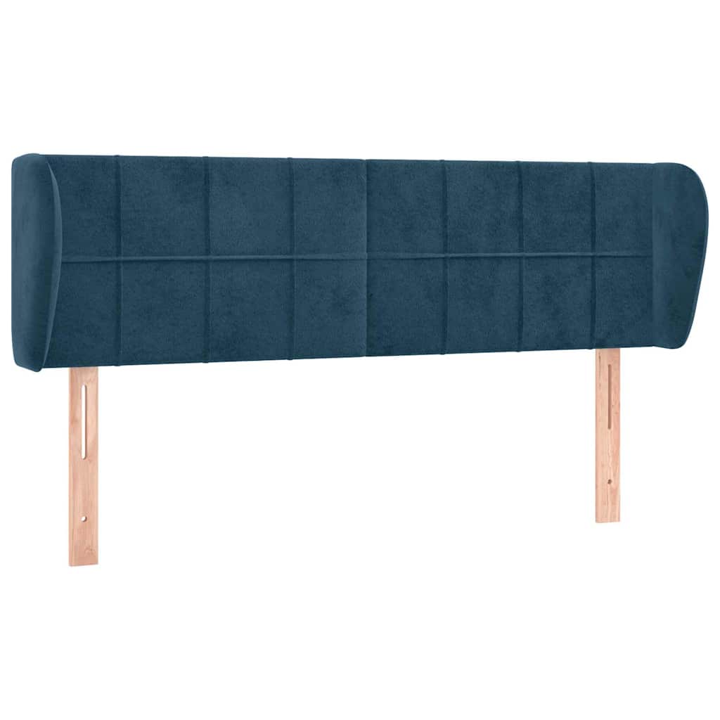 Testiera ad Orecchio Blu Scuro 147x23x78/88 cm in Velluto | homemem39