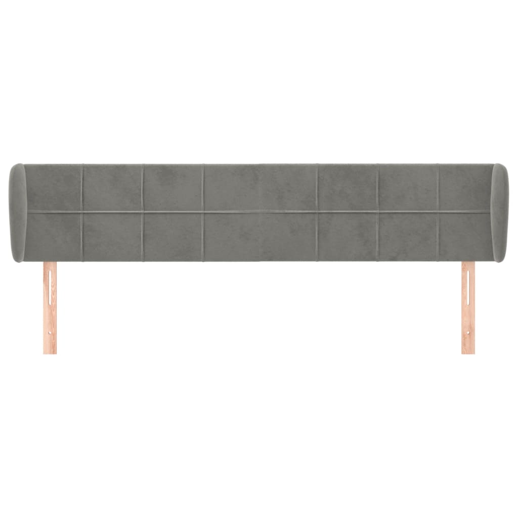 Testiera ad Orecchio Grigio Chiaro 183x23x78/88 cm in Velluto | homemem39