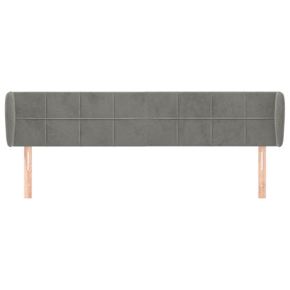 Testiera ad Orecchio Grigio Chiaro 183x23x78/88 cm in Velluto | homemem39
