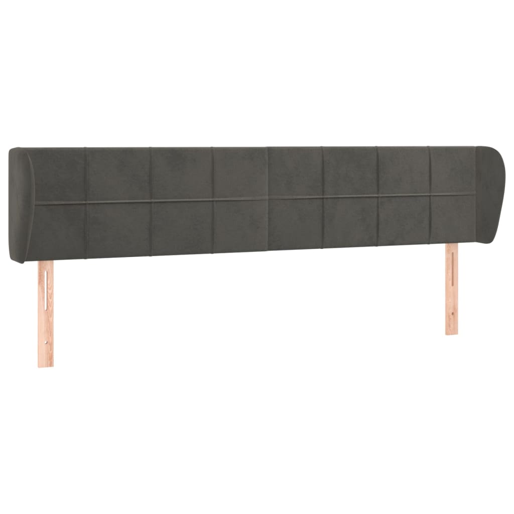 Testiera ad Orecchio Grigio Scuro 183x23x78/88 cm in Velluto | homemem39