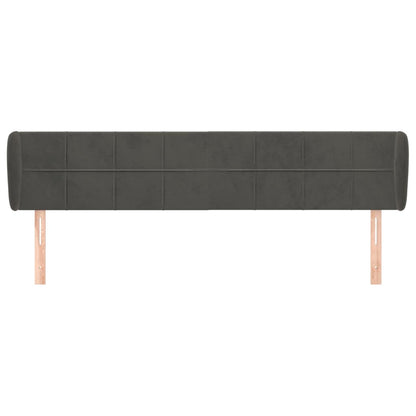 Testiera ad Orecchio Grigio Scuro 183x23x78/88 cm in Velluto | homemem39