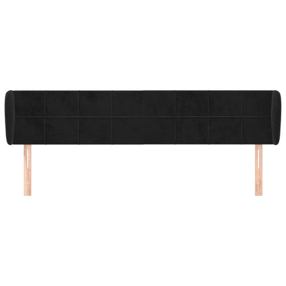 Testiera ad Orecchio Nera 183x23x78/88 cm in Velluto | homemem39